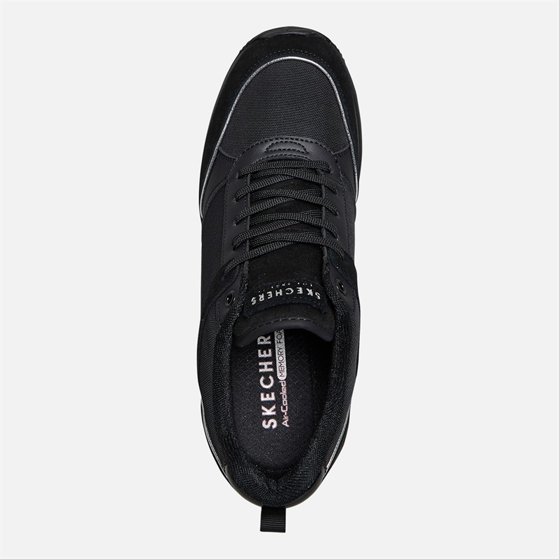 SKECHERS Womens Million High N Fly Wedge Trainers Black