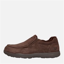 SKECHERS Mens Expected X Larmen Moccasin Slippers Chocolate