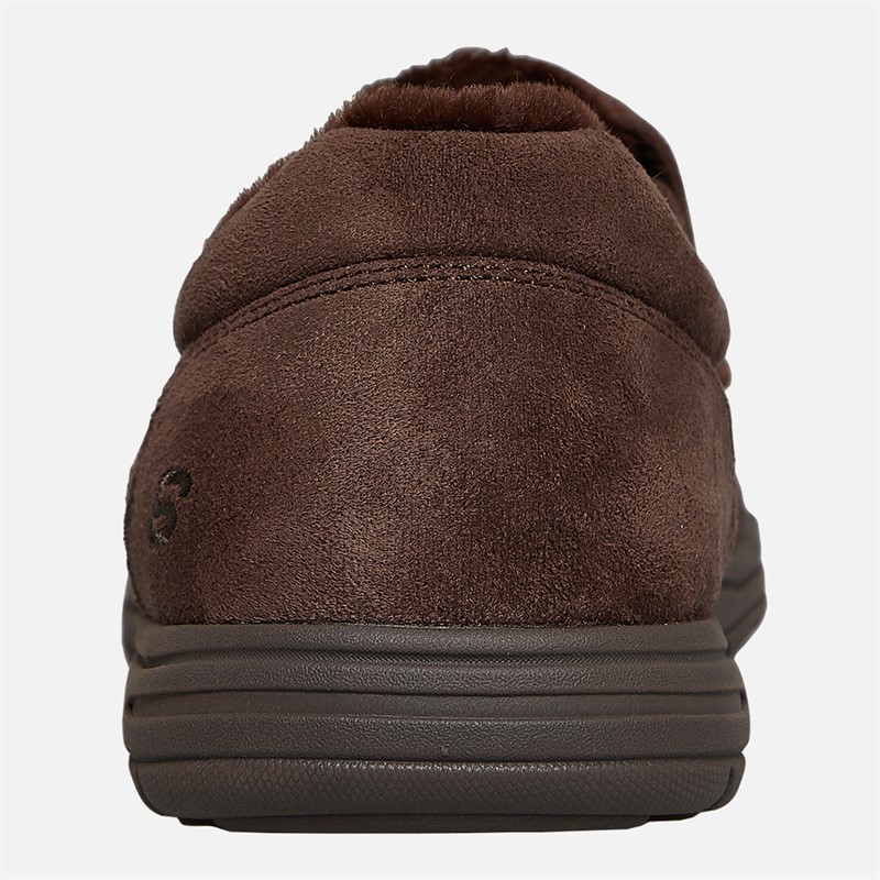 SKECHERS Mens Expected X Larmen Moccasin Slippers Chocolate