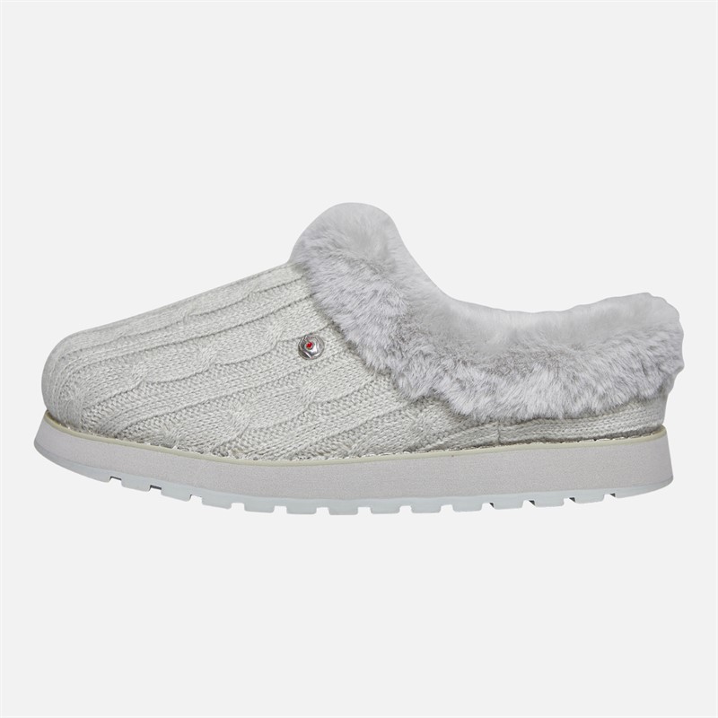 SKECHERS Womens Bobs Keepsakes Ice Angel Slippers Light Grey