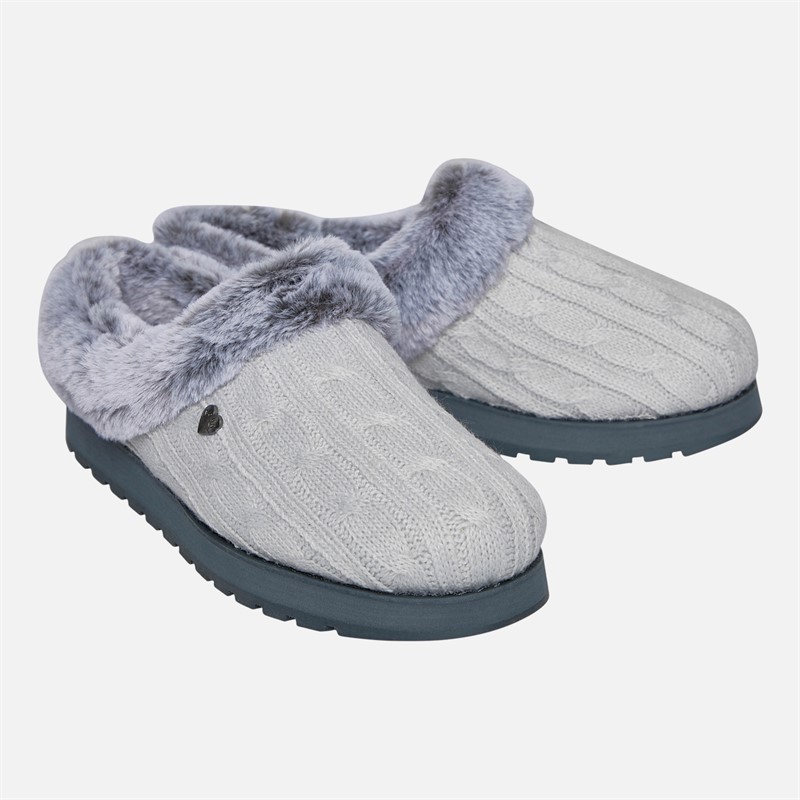 SKECHERS Womens Bobs Keepsakes Ice Angel Slippers Grey/Black Grey/ Black