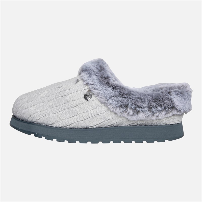 SKECHERS Womens Bobs Keepsakes Ice Angel Slippers Grey/Black Grey/ Black