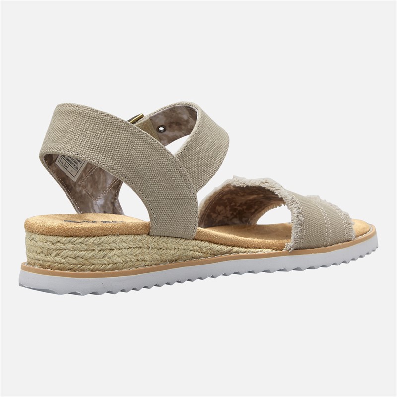 SKECHERS Womens Desert Kiss Adobe Princess Ankle Strap Sandals Light Taupe