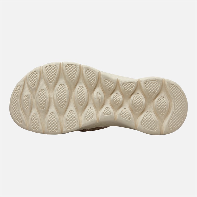 SKECHERS Womens Go Walk Flex Stardust Sliders Taupe Textile