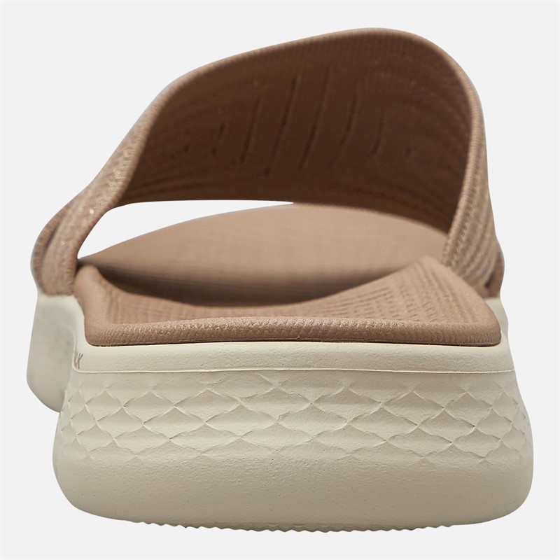 SKECHERS Womens Go Walk Flex Stardust Sliders Taupe Textile