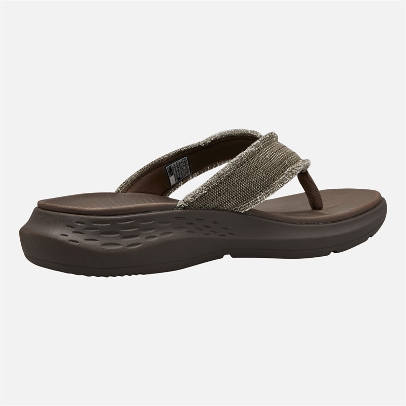 SKECHERS Mens Parson SD Gino Flip Flops Chocolate