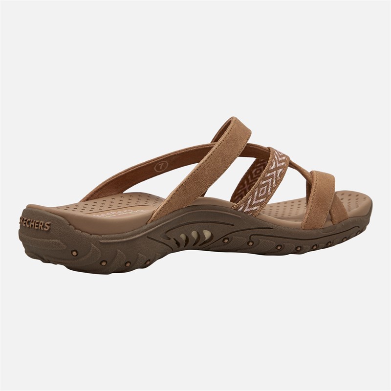 SKECHERS Womens Reggae Timeless Summer Sliders Chestnut
