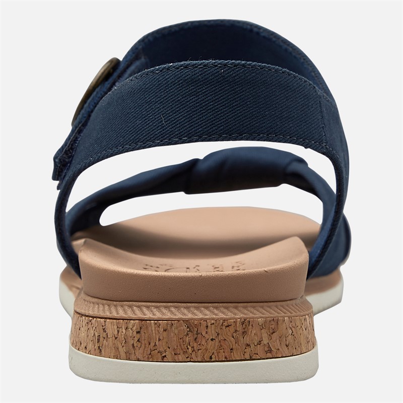 SKECHERS Womens Desert Kiss Low Peak Sun Ankle Strap Sandals Navy