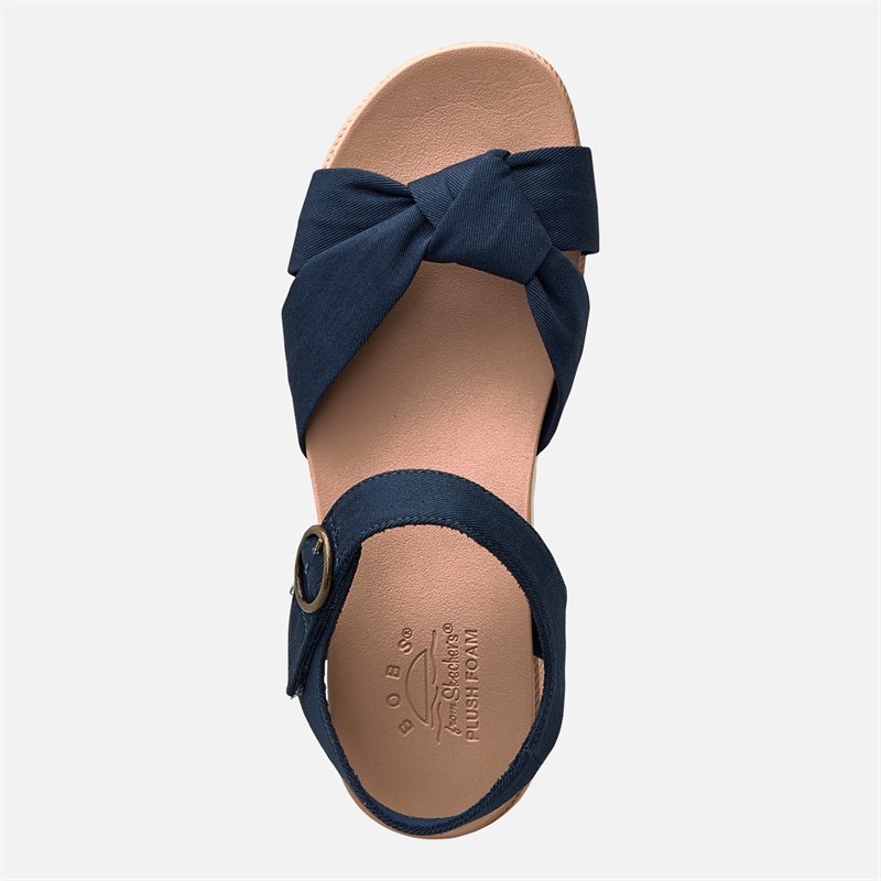 SKECHERS Womens Desert Kiss Low Peak Sun Ankle Strap Sandals Navy