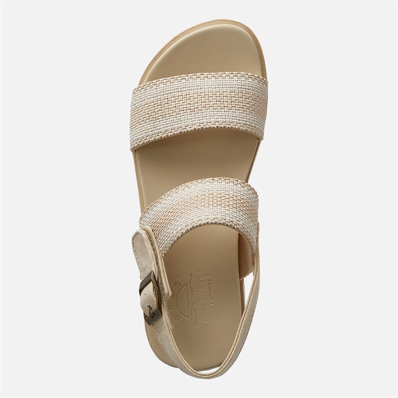 SKECHERS Womens Arch Comfort Beach Breeze Ankle Strap Sandals Natural