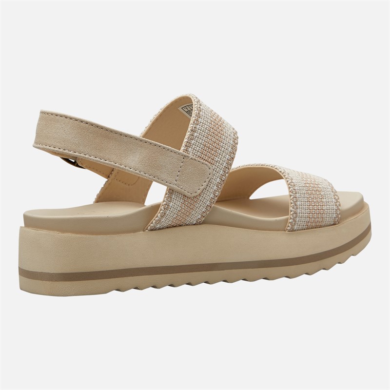SKECHERS Womens Arch Comfort Beach Breeze Ankle Strap Sandals Natural