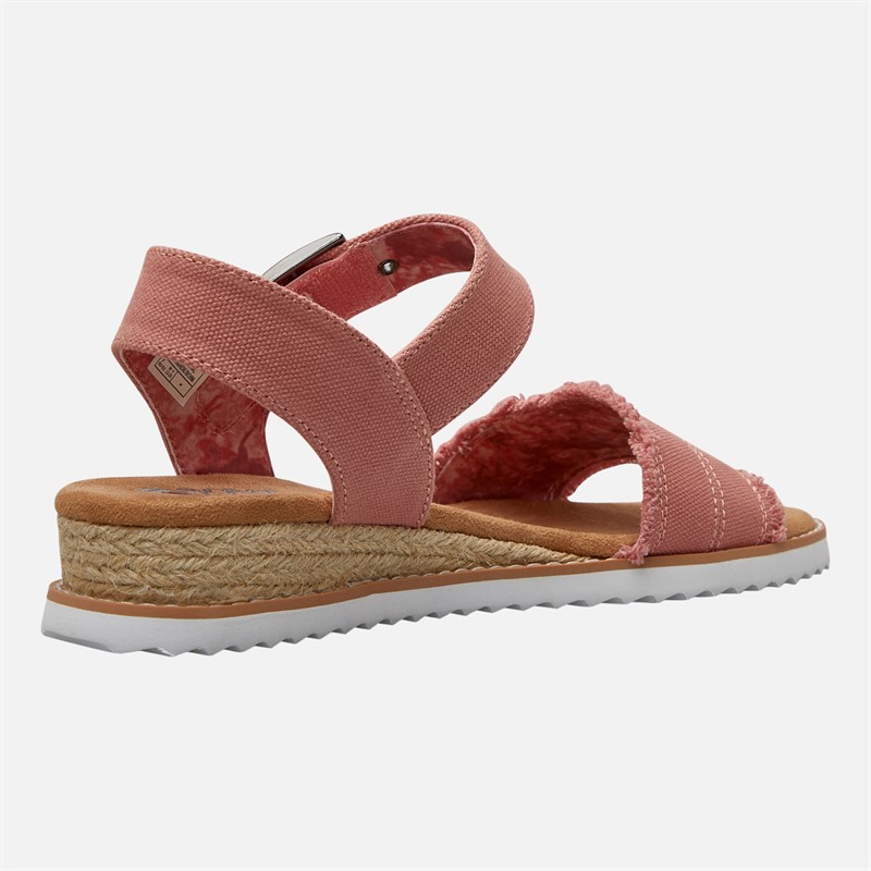 SKECHERS Womens Desert Kiss Adobe Princess Ankle Strap Sandals Coral
