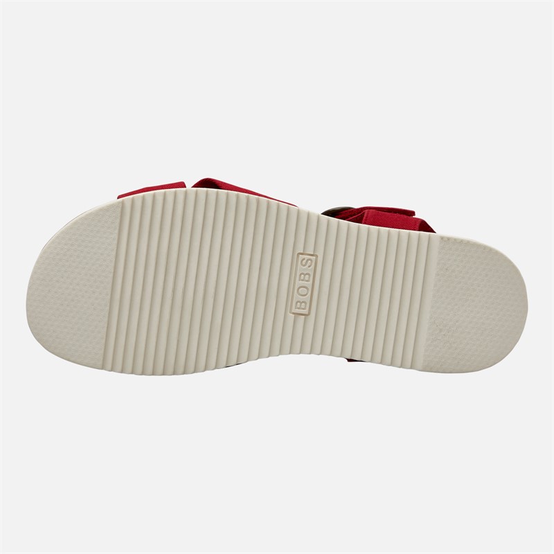 SKECHERS Womens Desert Kiss Low Peak Sun Ankle Strap Sandals Red