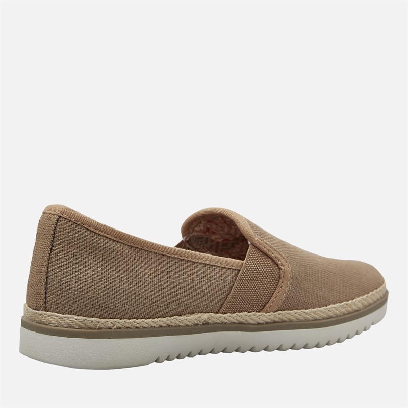 SKECHERS Womens Flexpadrille Lo Espadrilles Tan Linen