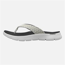 SKECHERS Womens Go Walk Flex Eve Flip Flops White/Black
