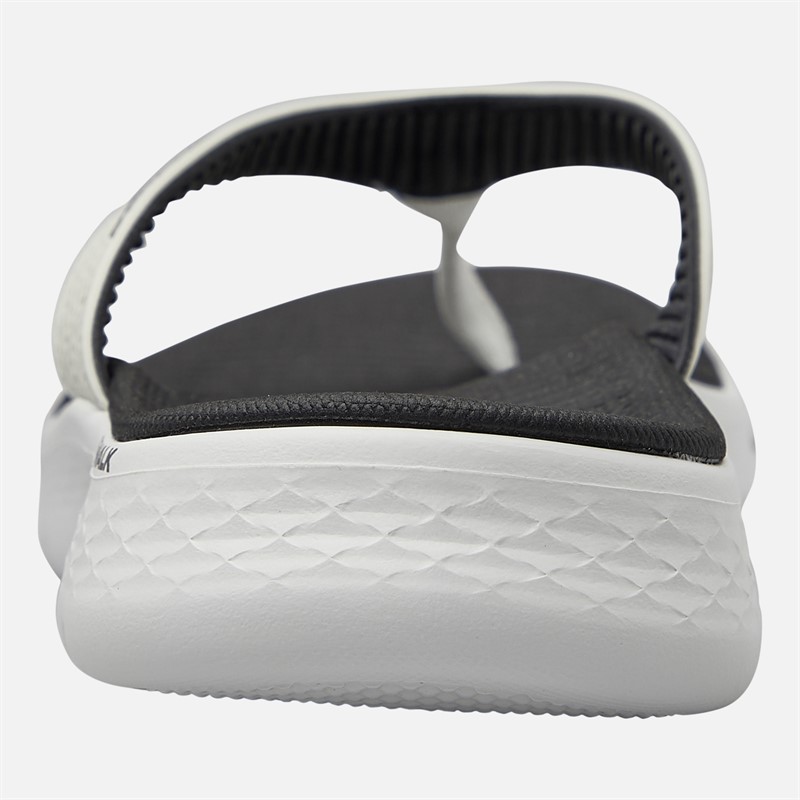 SKECHERS Womens Go Walk Flex Eve Flip Flops White/Black