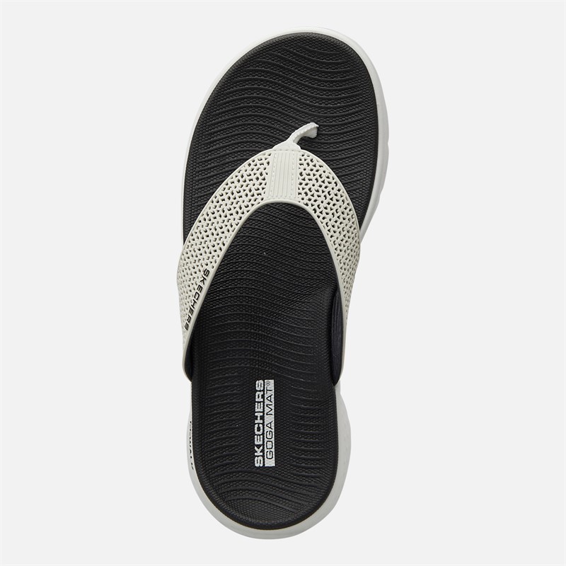 SKECHERS Womens Go Walk Flex Eve Flip Flops White/Black