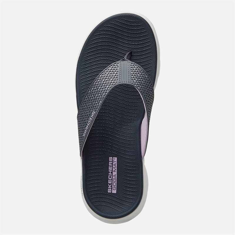 SKECHERS Womens Go Walk Flex Eve Flip Flops Navy