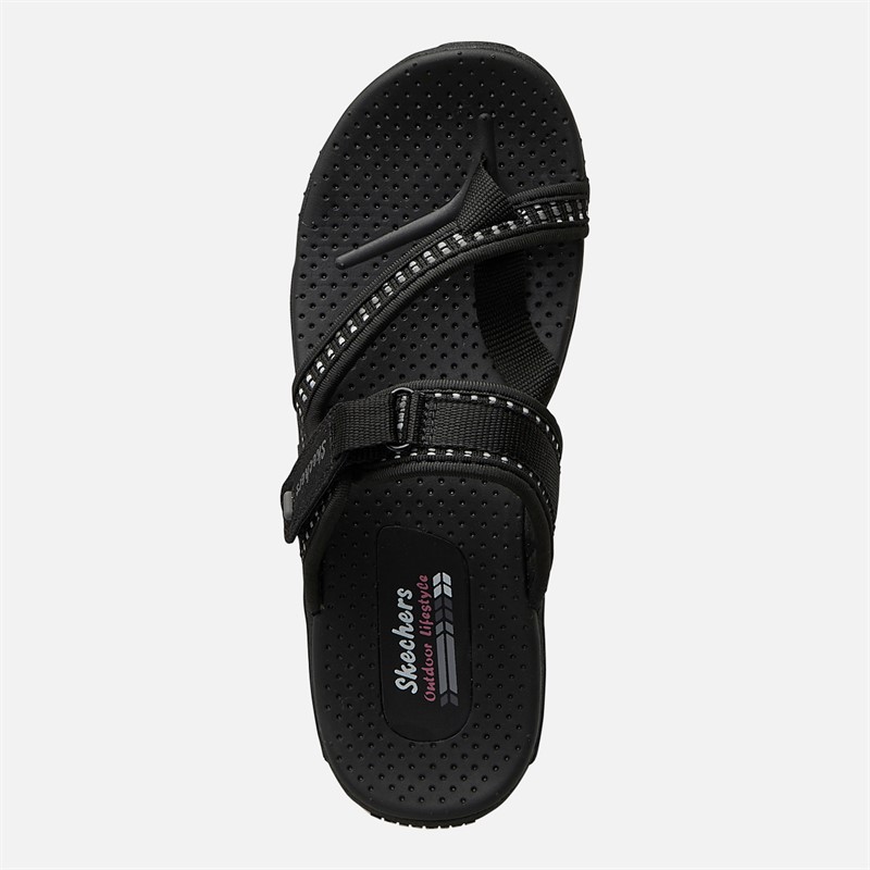 SKECHERS Womens Reggae Cool Harbour Sliders Black