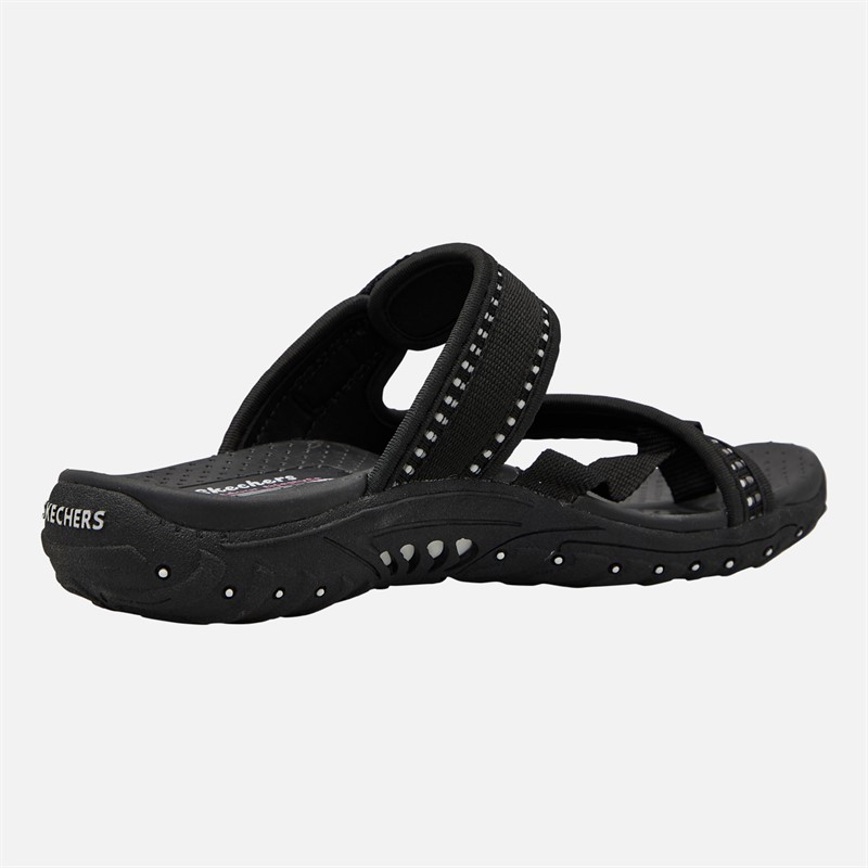 SKECHERS Womens Reggae Cool Harbour Sliders Black