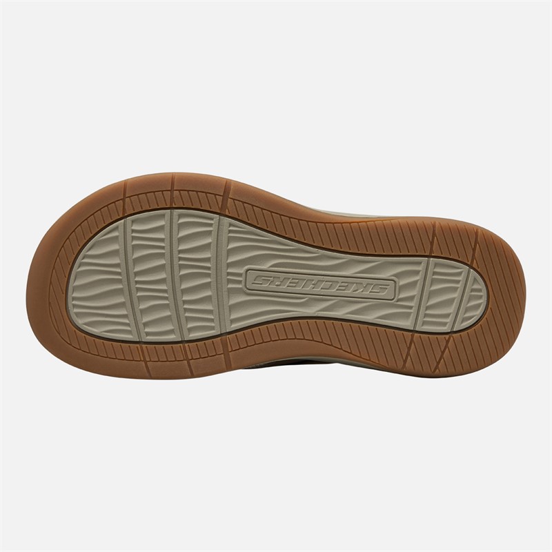 SKECHERS Mens Silva Falco Flip Flops Brown
