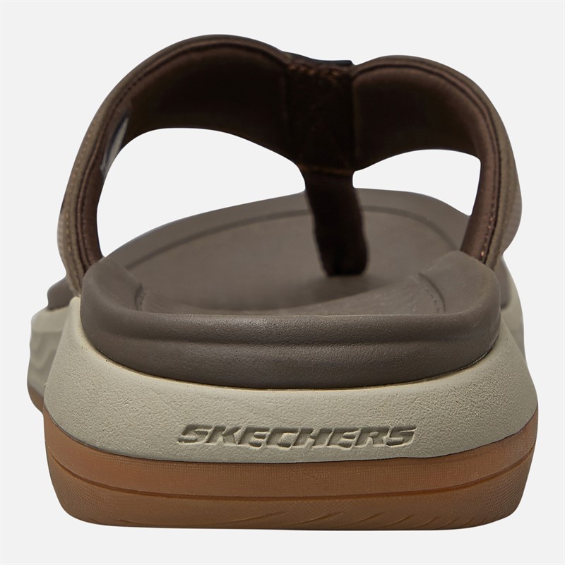SKECHERS Mens Silva Falco Flip Flops Brown