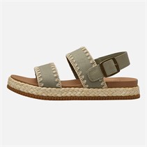 SKECHERS Womens Stormy Kiss Secure Storm Ankle Strap Sandals Olive Canvas