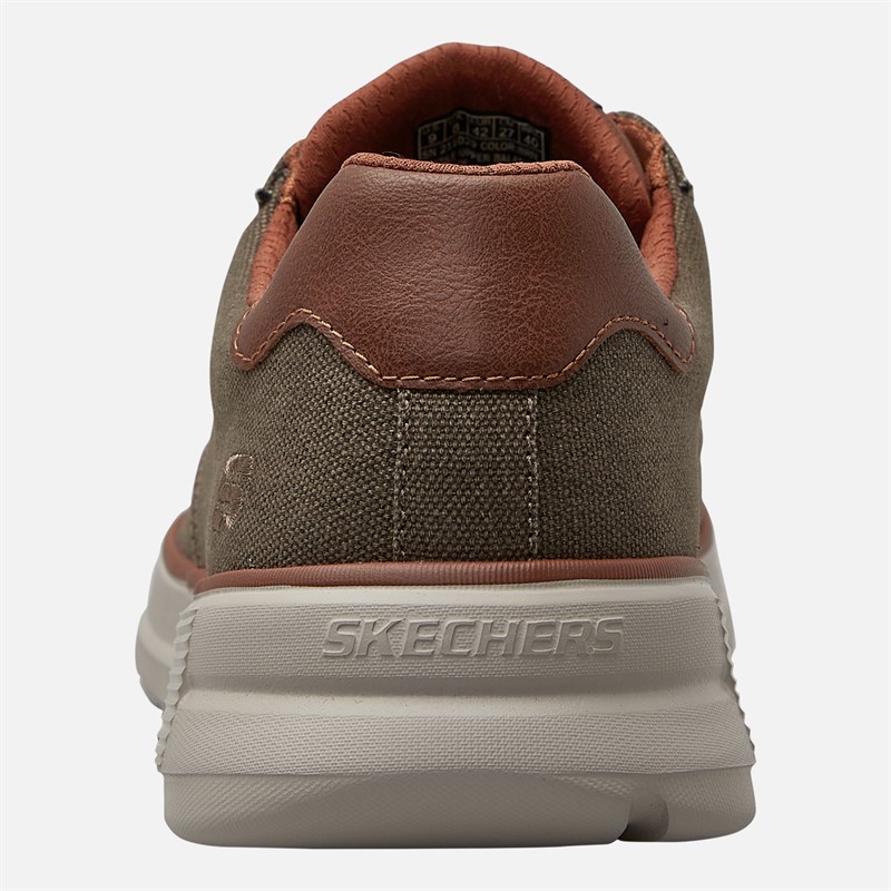 SKECHERS Mens Beckett Jojo Canvas Shoes Brown Canvas