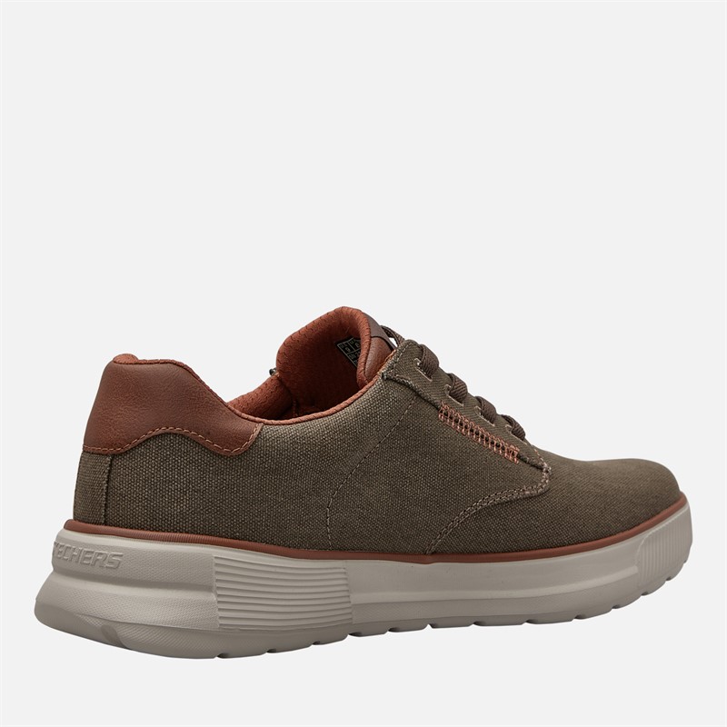 SKECHERS Mens Beckett Jojo Canvas Shoes Brown Canvas