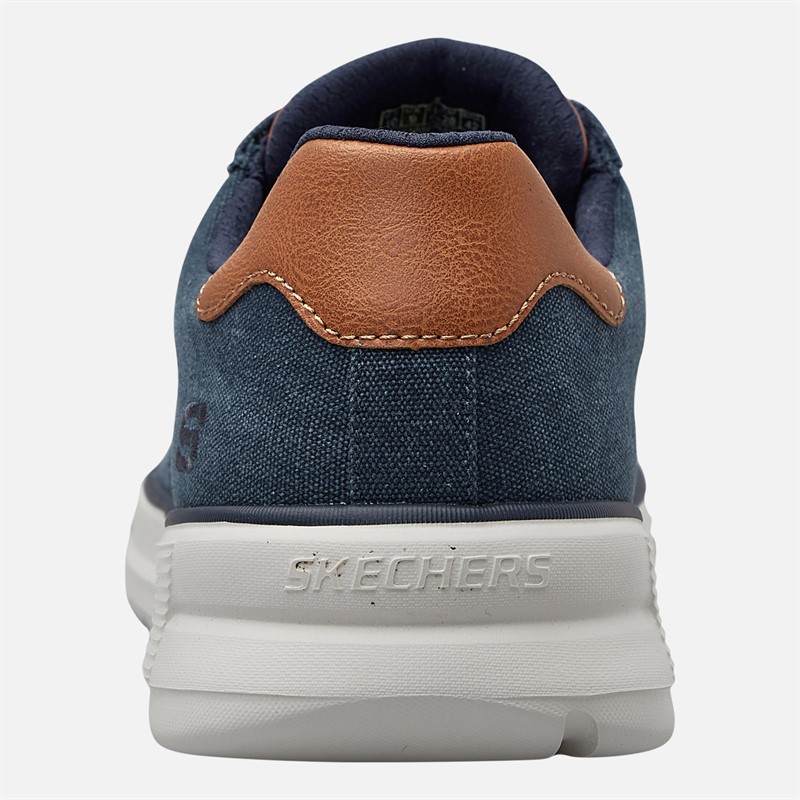 SKECHERS Mens Beckett Jojo Canvas Shoes Navy Canvas
