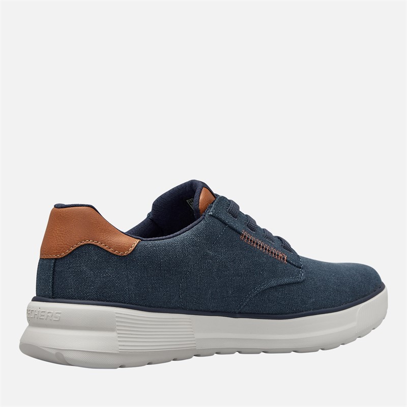 SKECHERS Mens Beckett Jojo Canvas Shoes Navy Canvas