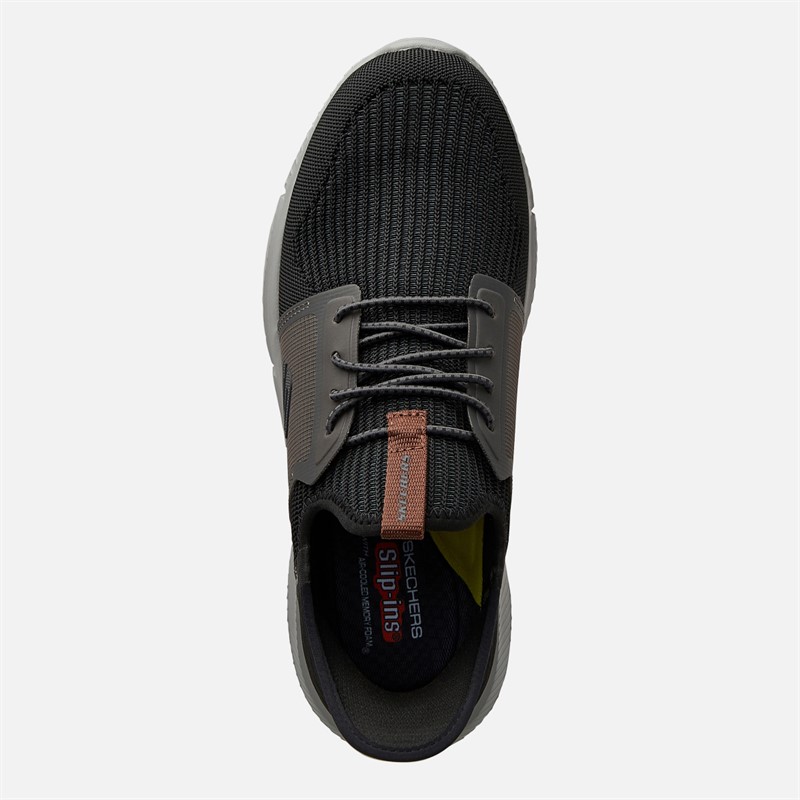 SKECHERS Mens Slip In Ingram Brackett Trainers Black/Grey