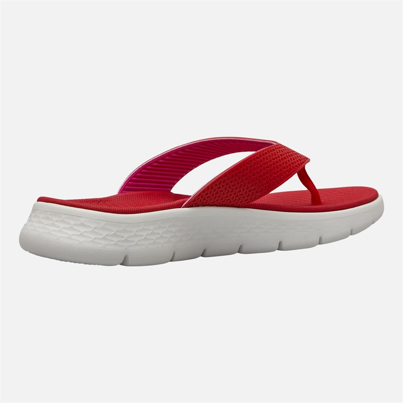 SKECHERS Womens Go Walk Flex Eve Flip Flops Red