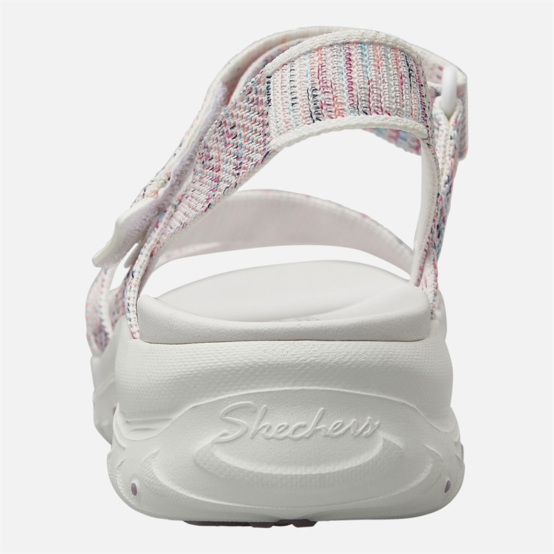 SKECHERS Womens Reggae Bound Sweet Crush Ankle Strap Sandals White/Multi