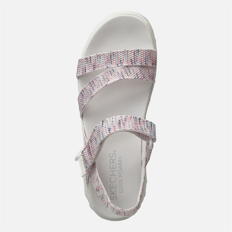 SKECHERS Womens Reggae Bound Sweet Crush Ankle Strap Sandals White/Multi