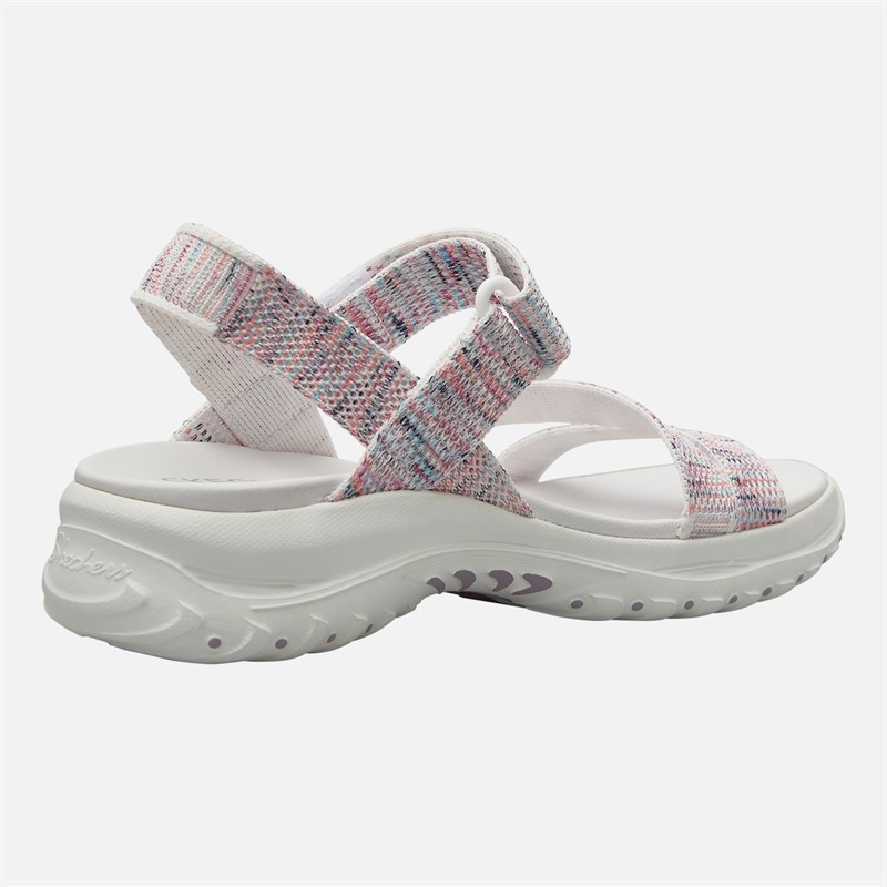 SKECHERS Womens Reggae Bound Sweet Crush Ankle Strap Sandals White/Multi