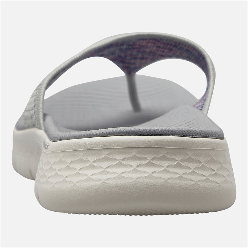 SKECHERS Womens Go Walk Flex Serenity Flip Flops Grey/Multi