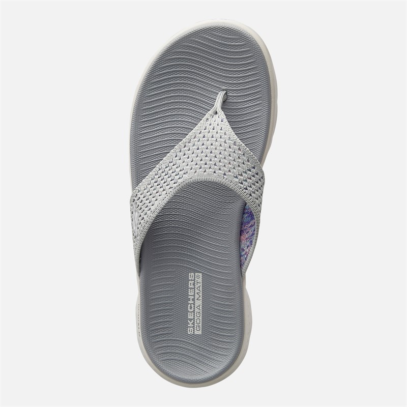 SKECHERS Womens Go Walk Flex Serenity Flip Flops Grey/Multi