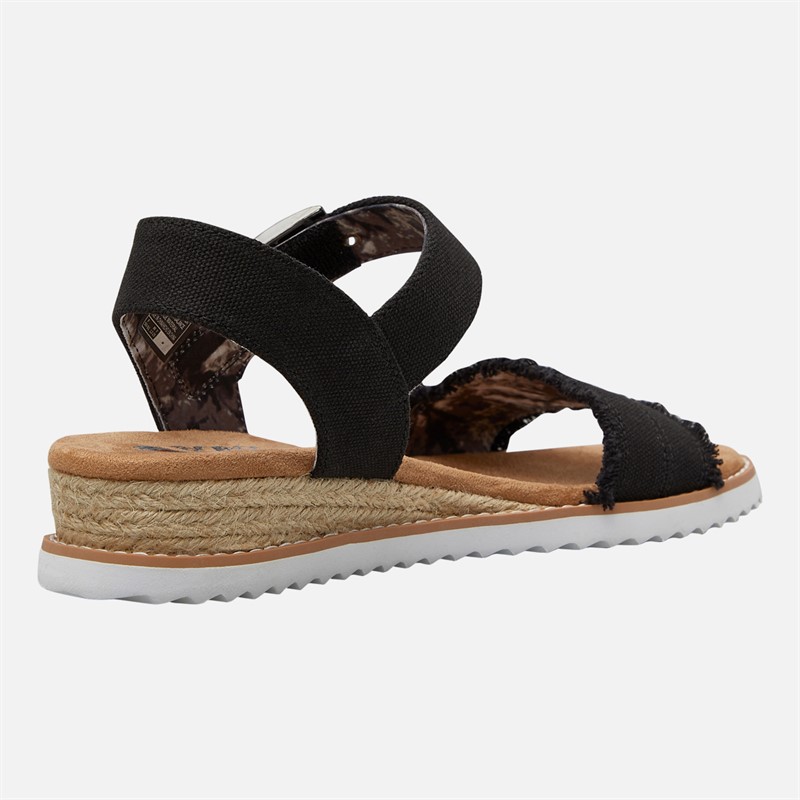 SKECHERS Womens Desert Kiss Adobe Princess Ankle Strap Sandals Black