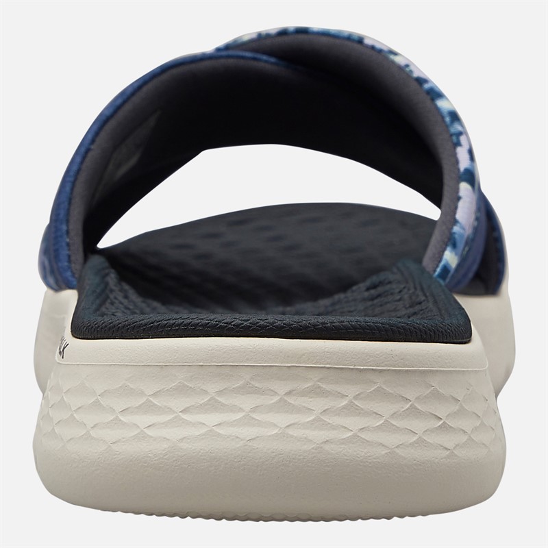 SKECHERS Womens Go Walk Flex Elsa Cross Strap Sliders Navy/Multi