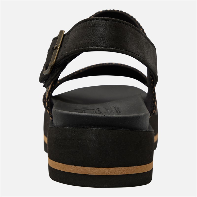 SKECHERS Womens Arch Comfort Beach Breeze Ankle Strap Sandals Black