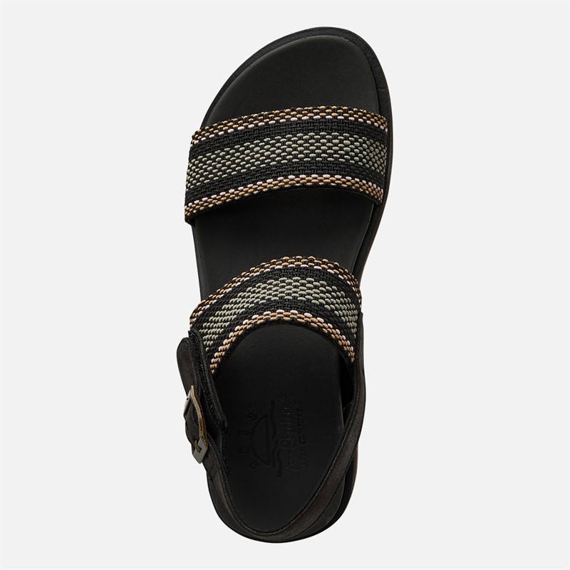 SKECHERS Womens Arch Comfort Beach Breeze Ankle Strap Sandals Black