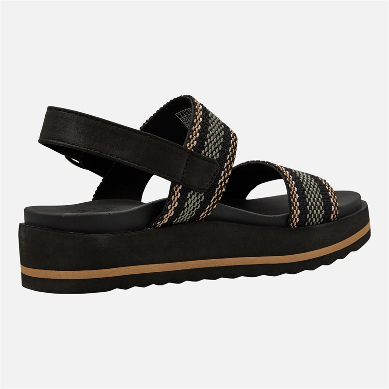 SKECHERS Womens Arch Comfort Beach Breeze Ankle Strap Sandals Black