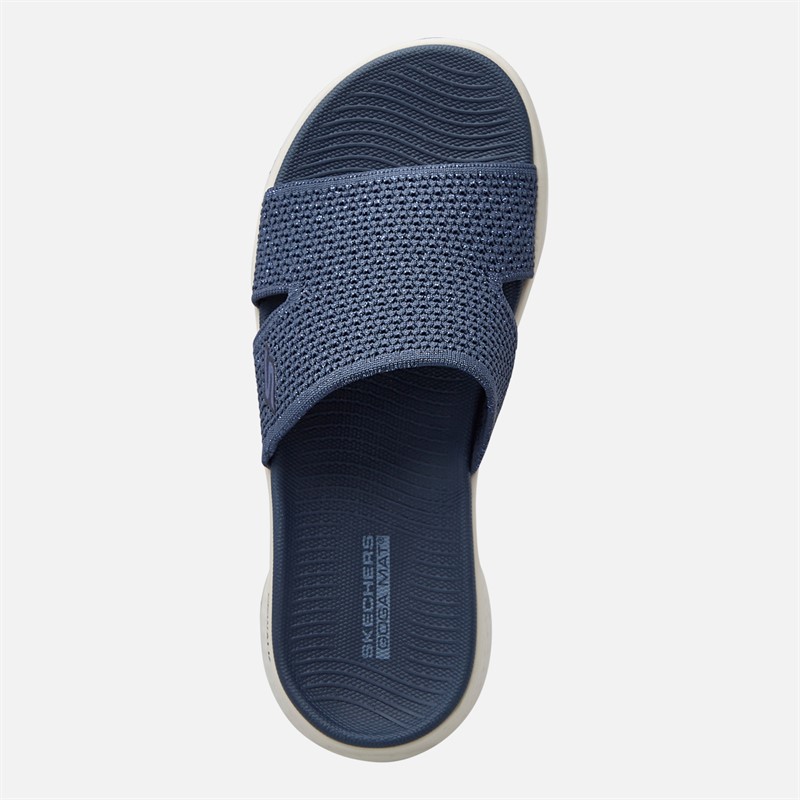 SKECHERS Womens Go Walk Flex Timeless Sliders Navy