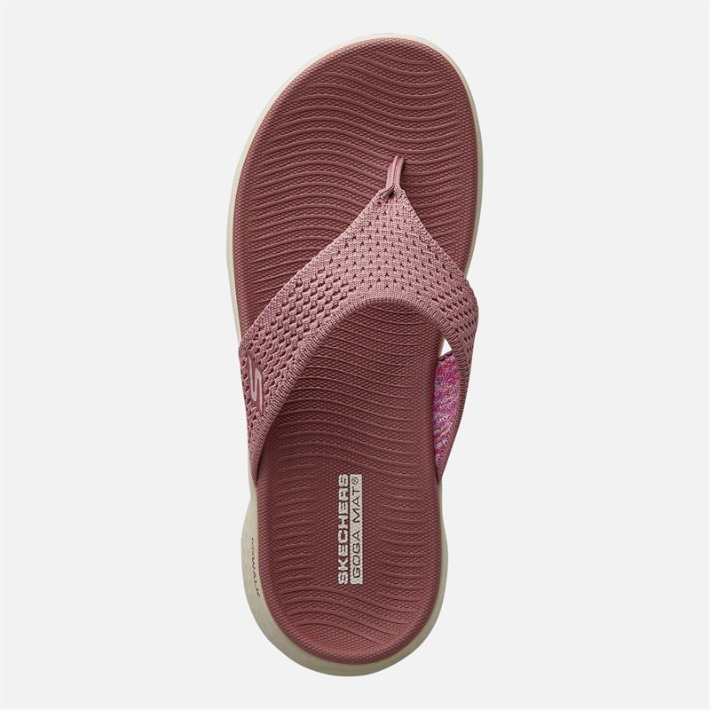 SKECHERS Womens Go Walk Flex Serenity Flip Flops Mauve