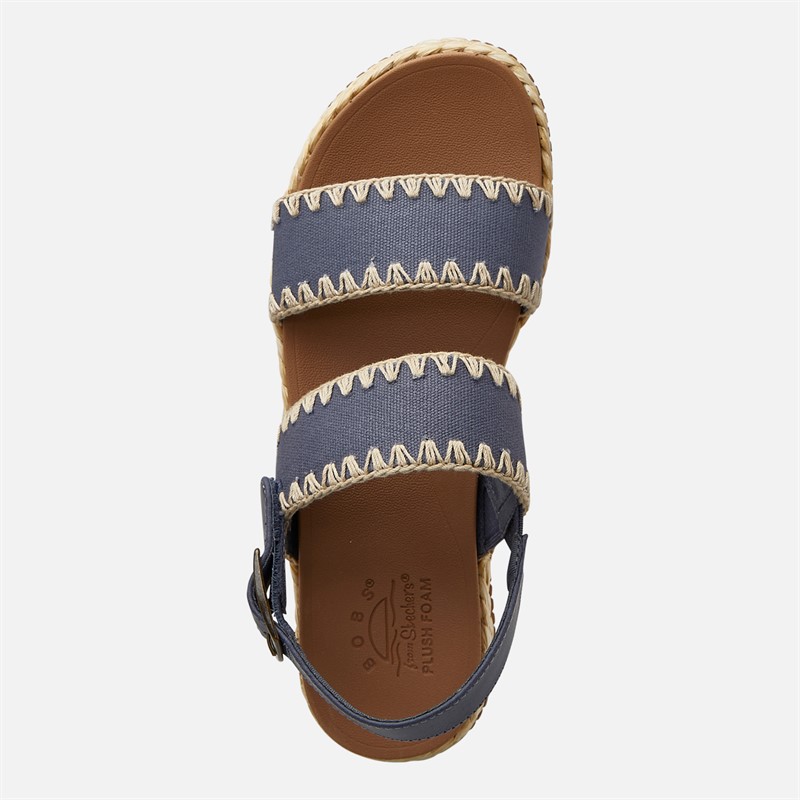 SKECHERS Womens Stormy Kiss Secure Storm Ankle Strap Sandals Slate Canvas