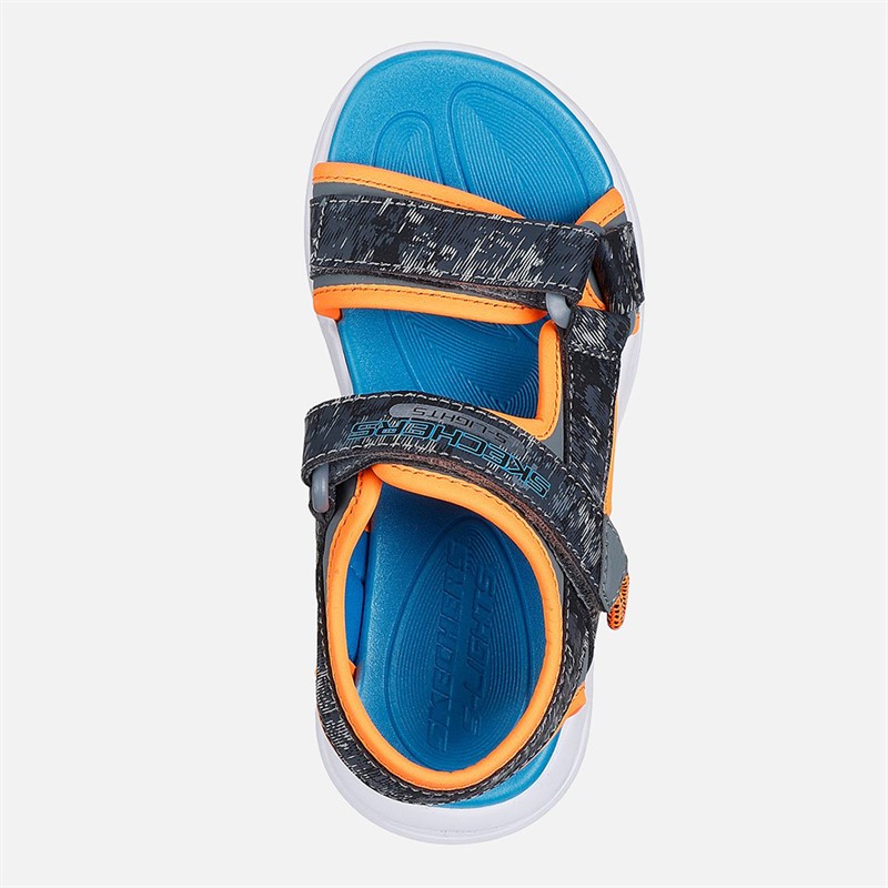 SKECHERS Junge Sola Glow Sandalen Charcoal Orange