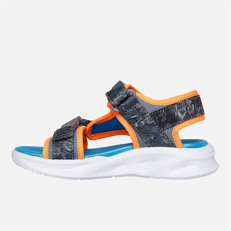 SKECHERS Junge Sola Glow Sandalen Charcoal Orange