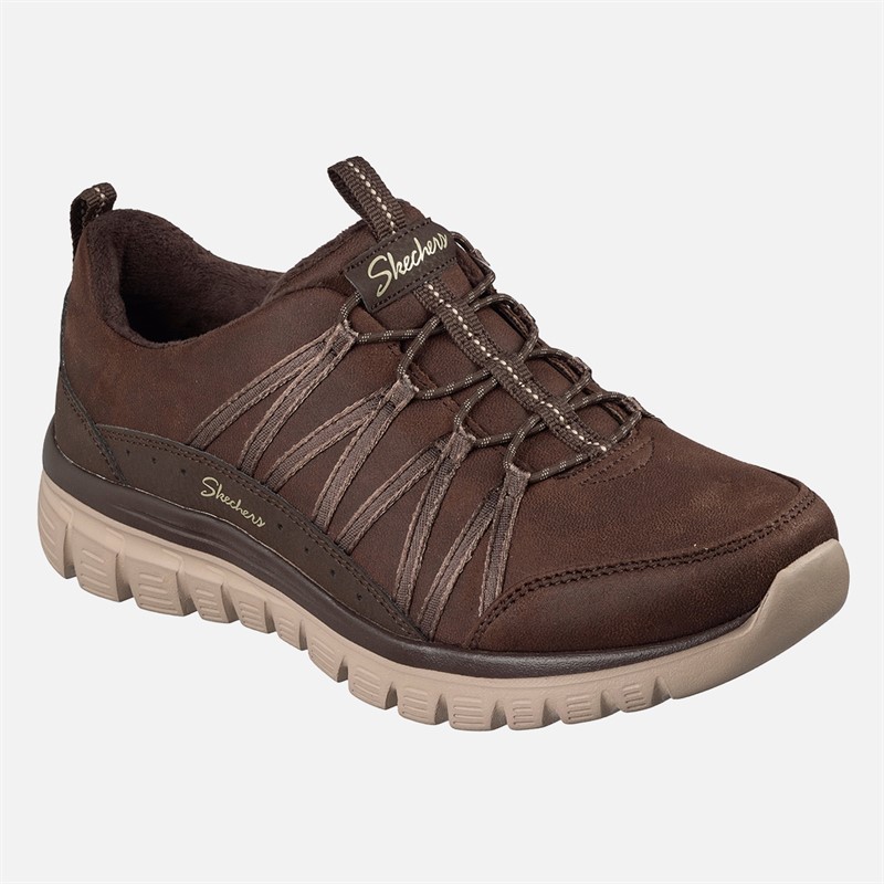 SKECHERS Womens Graceful Cozy Hug Sneakers Brown