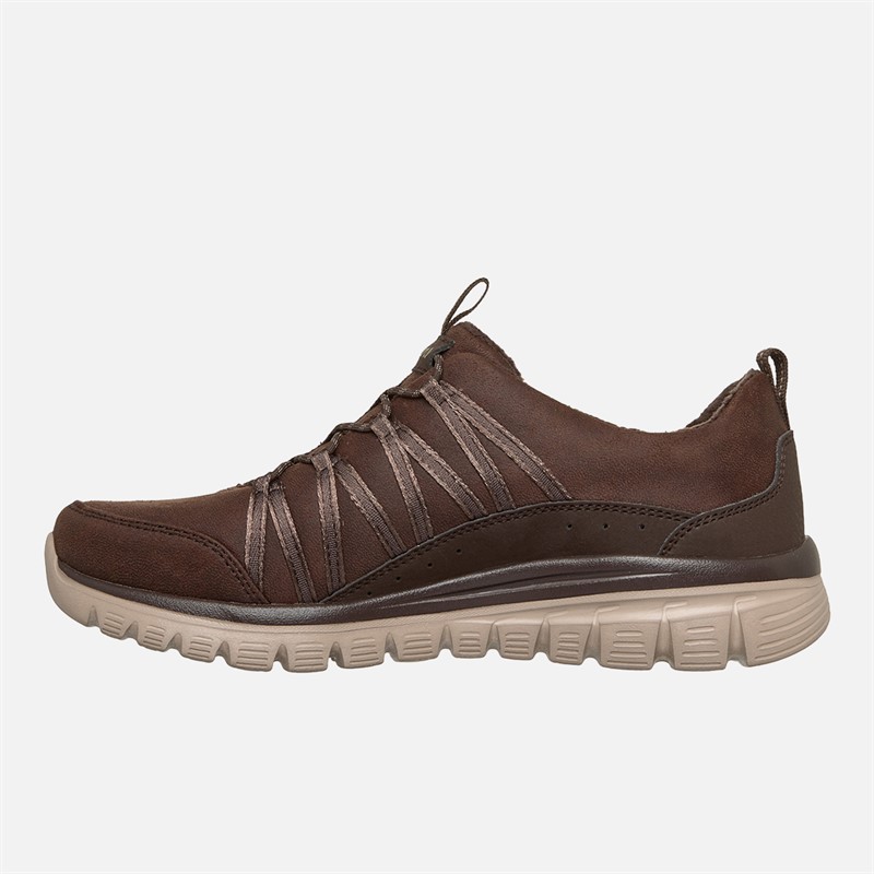 SKECHERS Womens Graceful Cozy Hug Sneakers Brown
